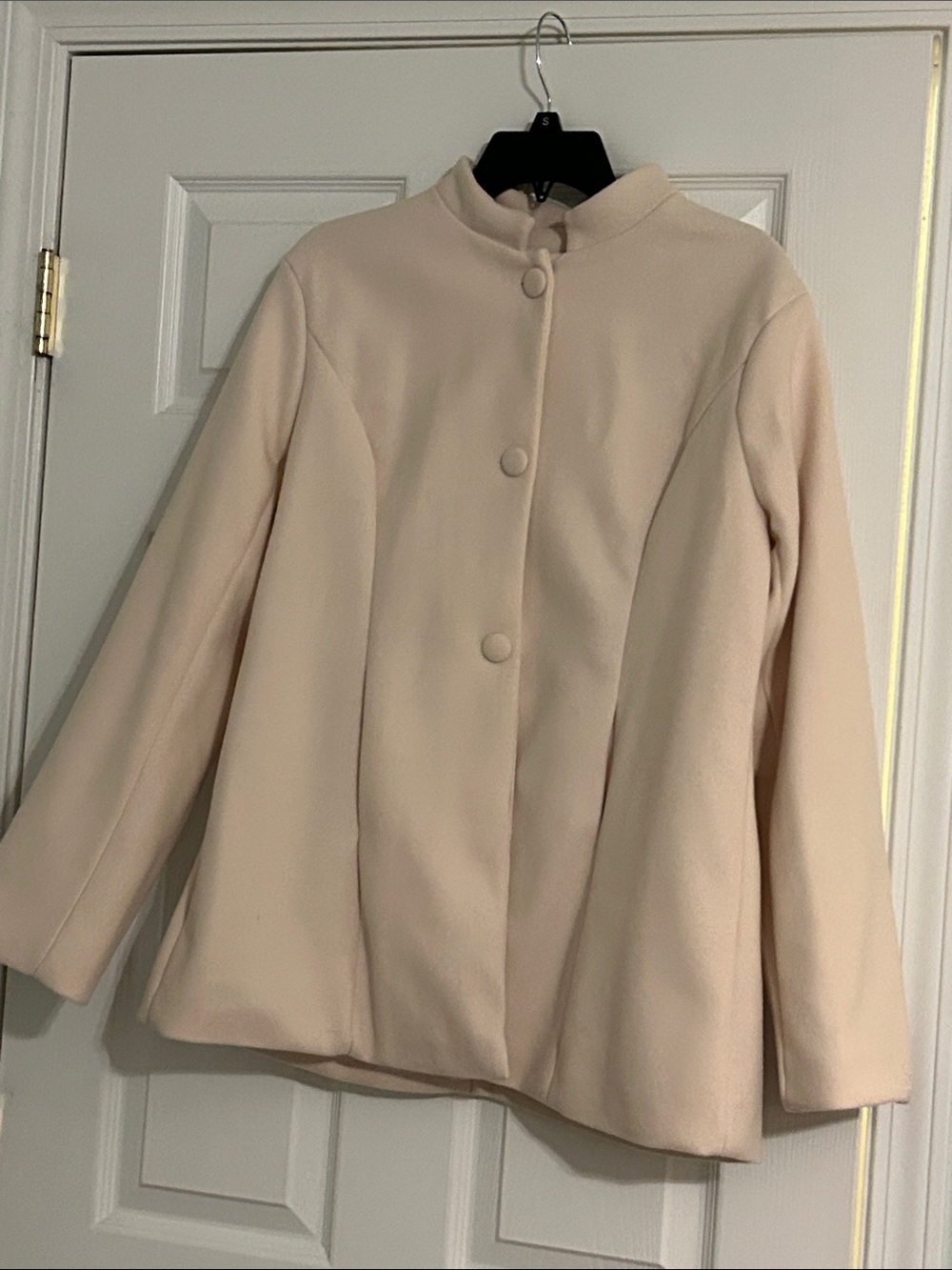 Classic Women's Cream Button-Front Coat